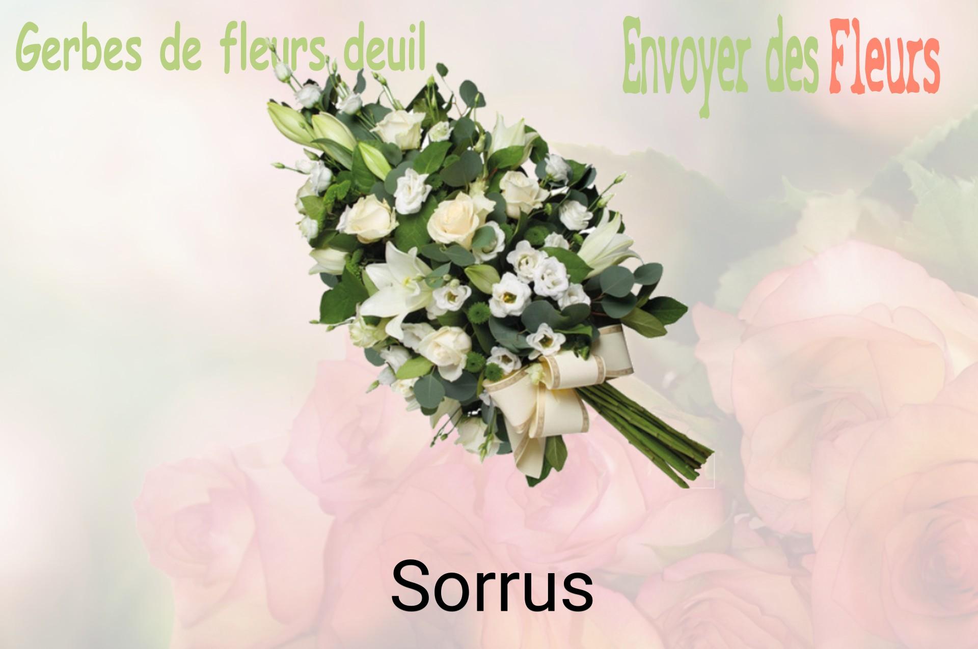 Gerbe de fleurs de deuil livrée à Sorrus